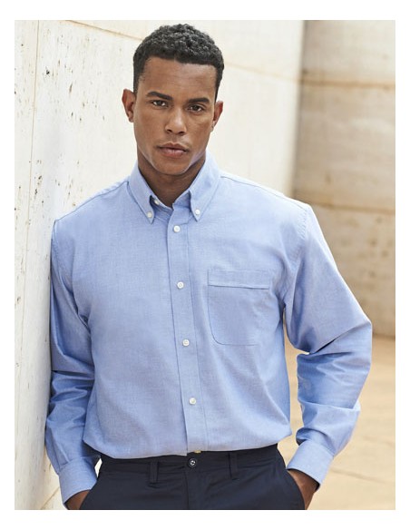 HEN-H510-Mens Classic Long Sleeved Oxford Shirt 2